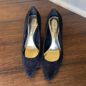 Ralph Lauren Black Suede Pumps